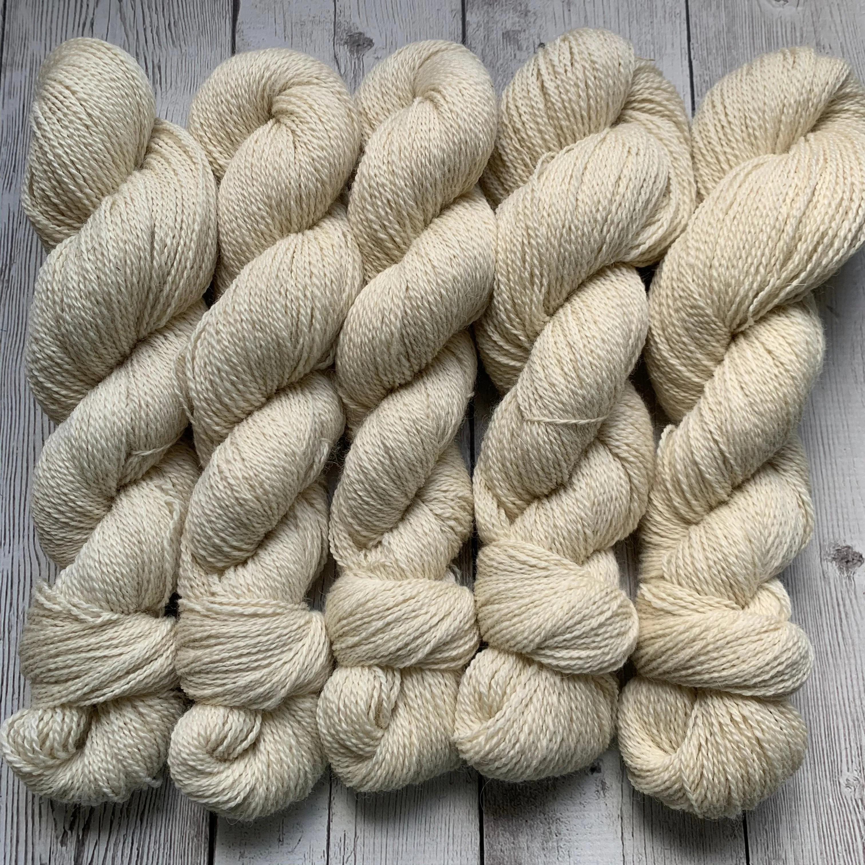 SOCK WEIGHT - Alma  Park Exclusive  - Yarn with BFL and touch of Sparkle 400 yds - White