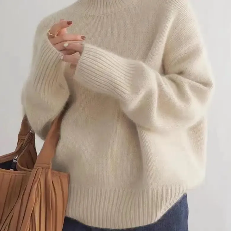 Soft Slouchy Turtleneck Knitted Sweater