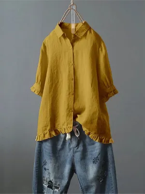 Solid Frilled Shirt