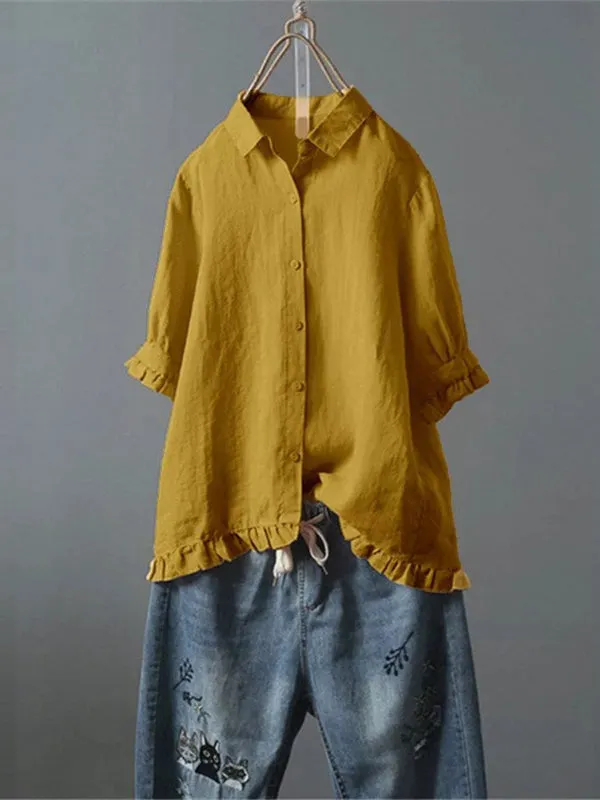 Solid Frilled Shirt