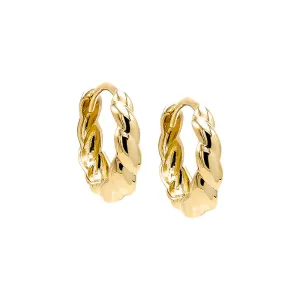 Solid Graduated Twisted Huggie Earring 14K