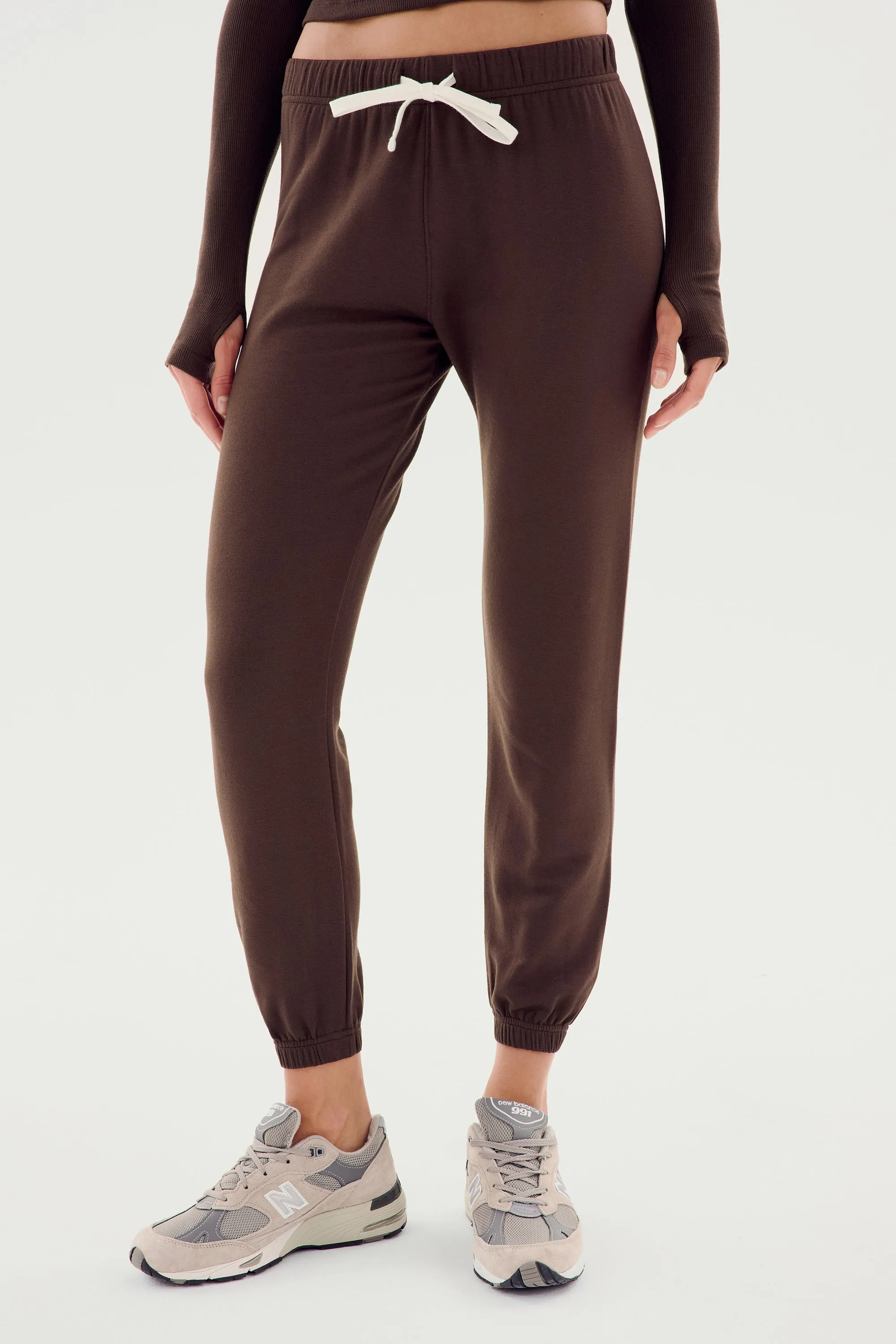 Sonja Fleece Sweatpant - Dark Chocolate