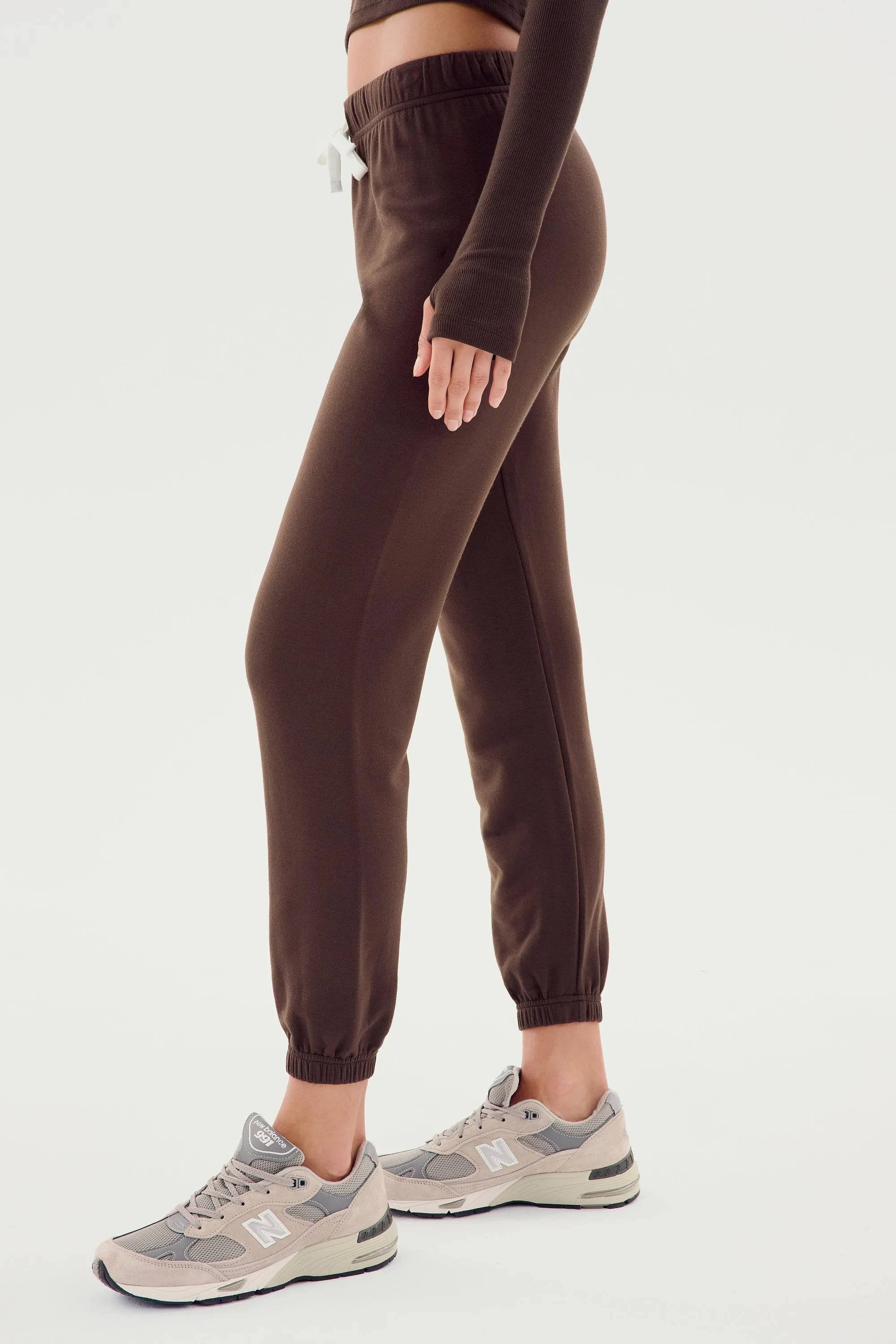 Sonja Fleece Sweatpant - Dark Chocolate