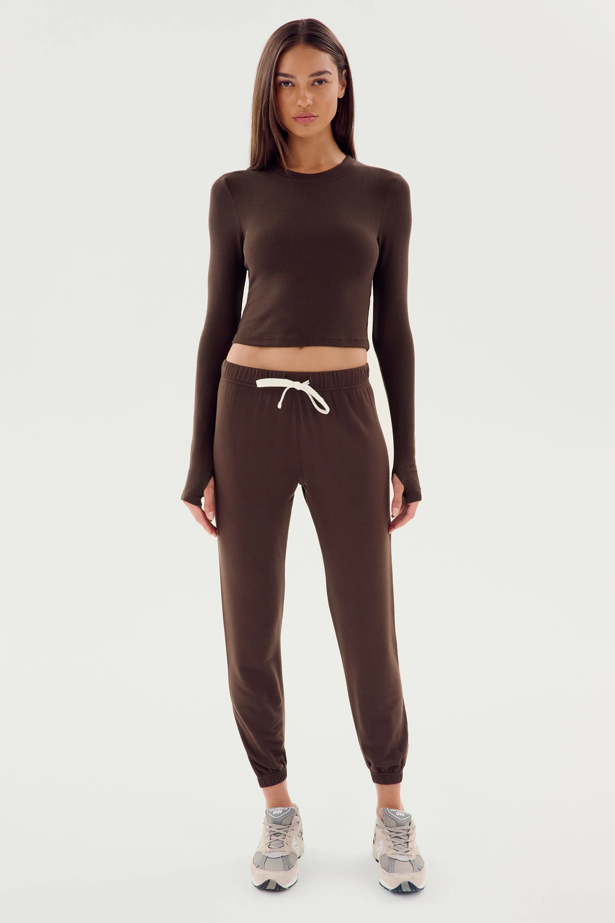 Sonja Fleece Sweatpant - Dark Chocolate