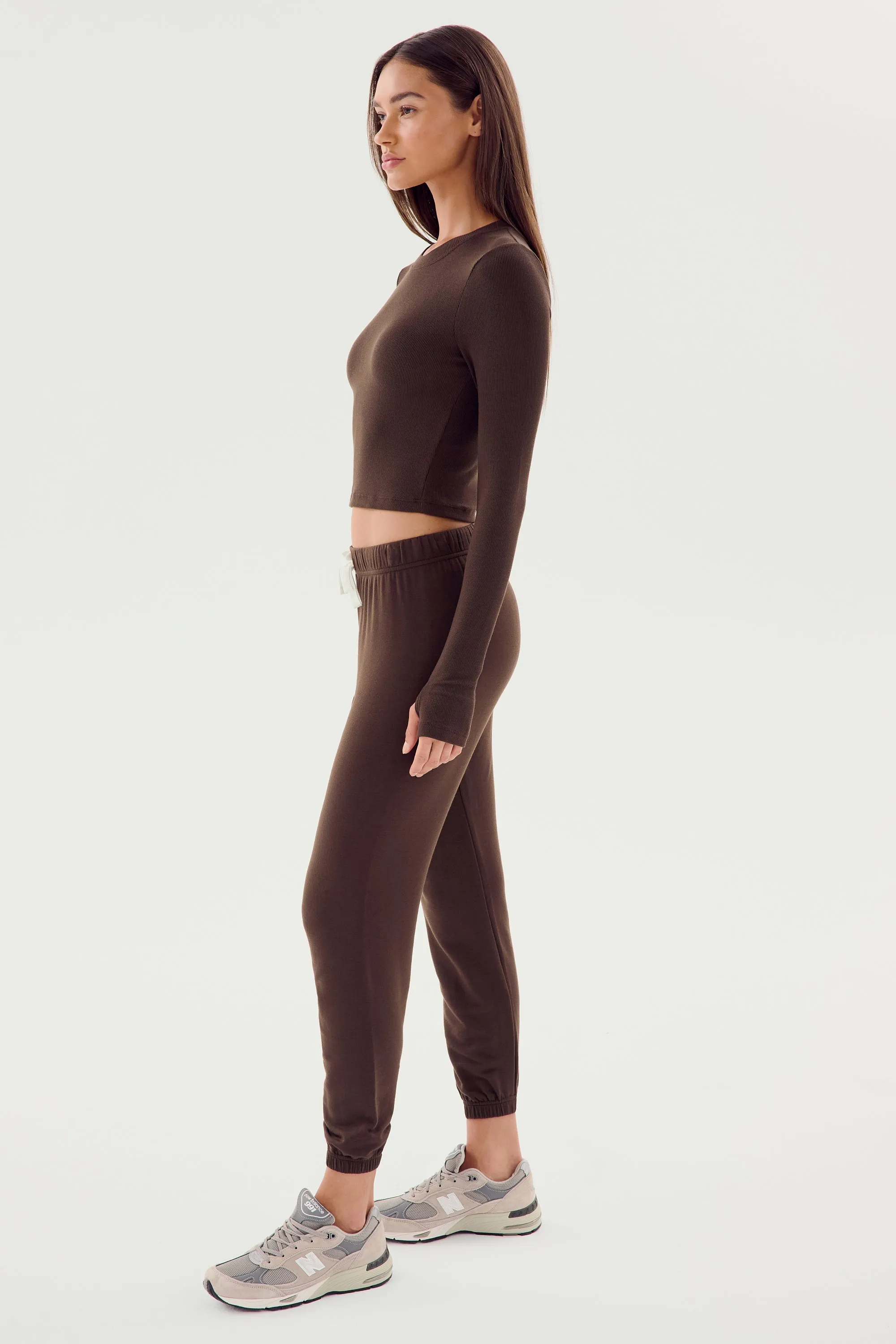 Sonja Fleece Sweatpant - Dark Chocolate