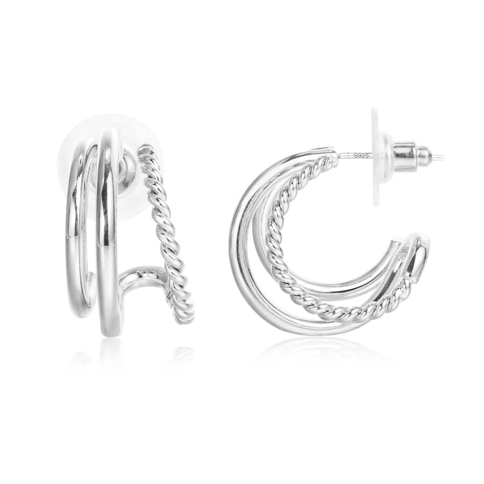 Split Hoop Huggie Earrings