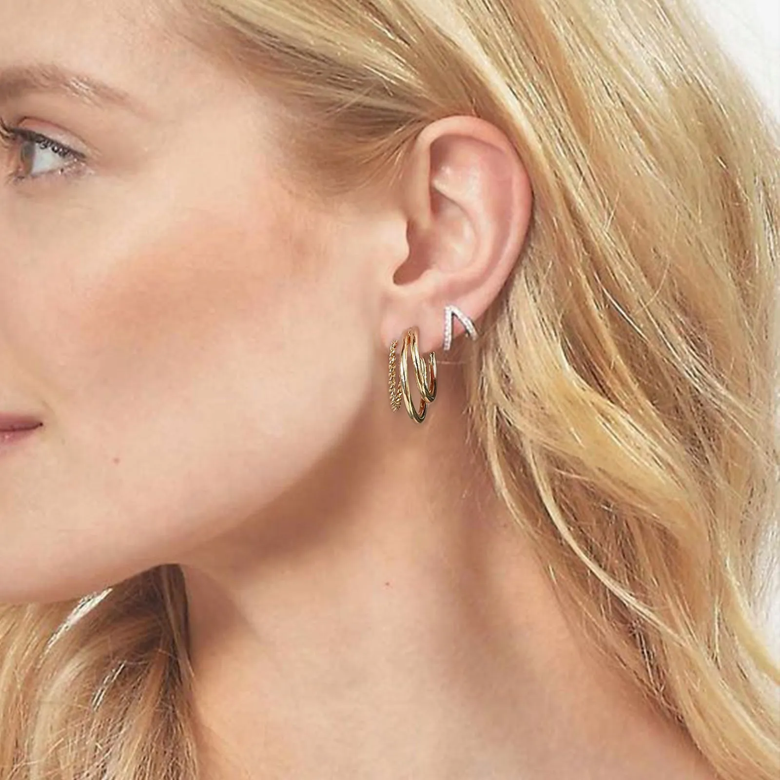 Split Hoop Huggie Earrings