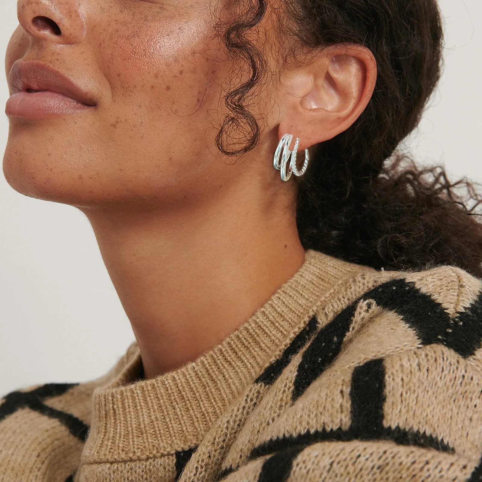 Split Hoop Huggie Earrings