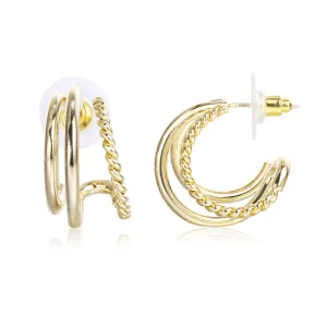 Split Hoop Huggie Earrings
