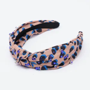 Spotted Pearl-Embellished Knotted Headband
