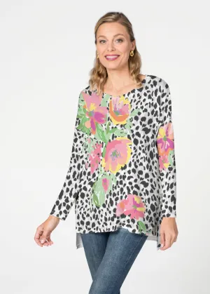 Spring Leopard  (14225) Slouchy Butterknit Top