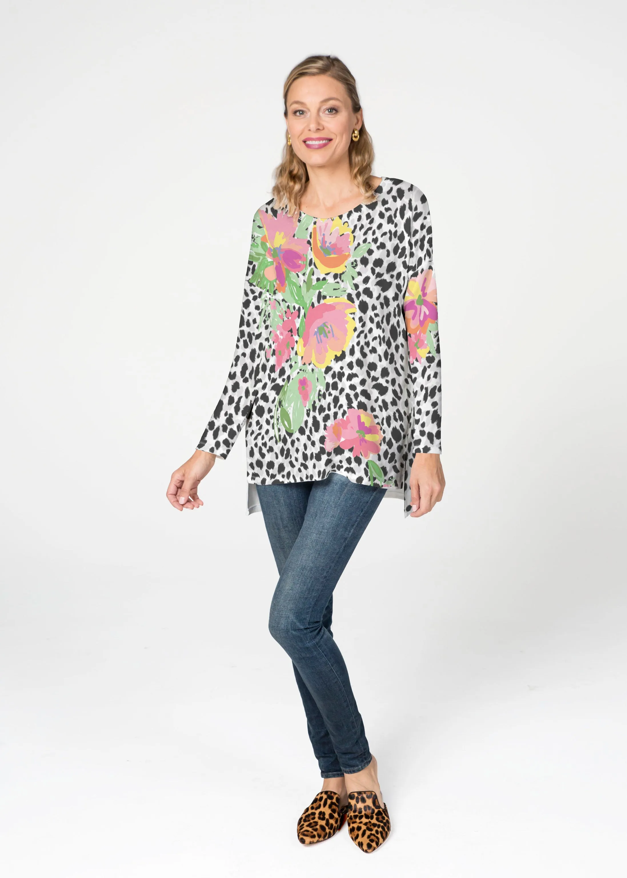 Spring Leopard  (14225) Slouchy Butterknit Top