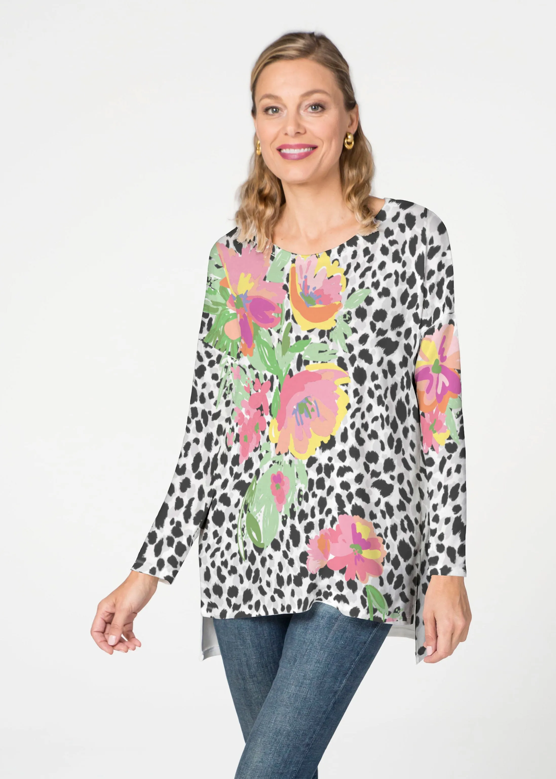 Spring Leopard  (14225) Slouchy Butterknit Top