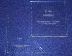 Square & Triangle Template Set 5 Inch- Clear Acrylic 1/4 Inch Thick