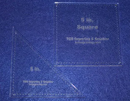Square & Triangle Template Set 5 Inch- Clear Acrylic 1/4 Inch Thick