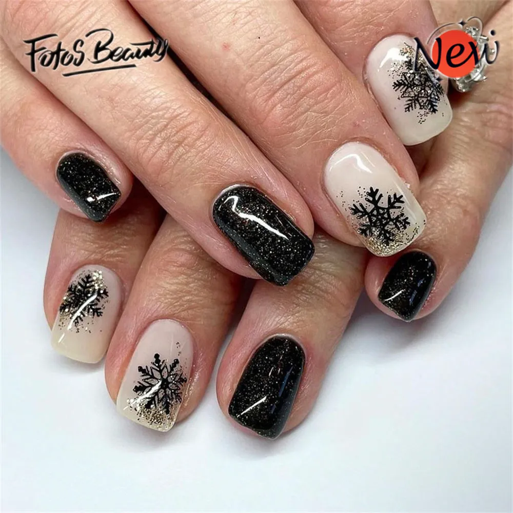 Square Christmas Nail Glitter Snowflakes