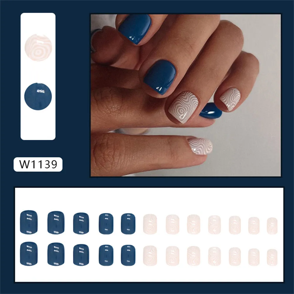 Square Contrasting hill pattern Blue White