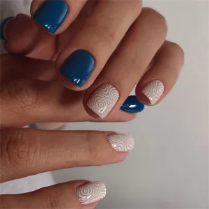 Square Contrasting hill pattern Blue White