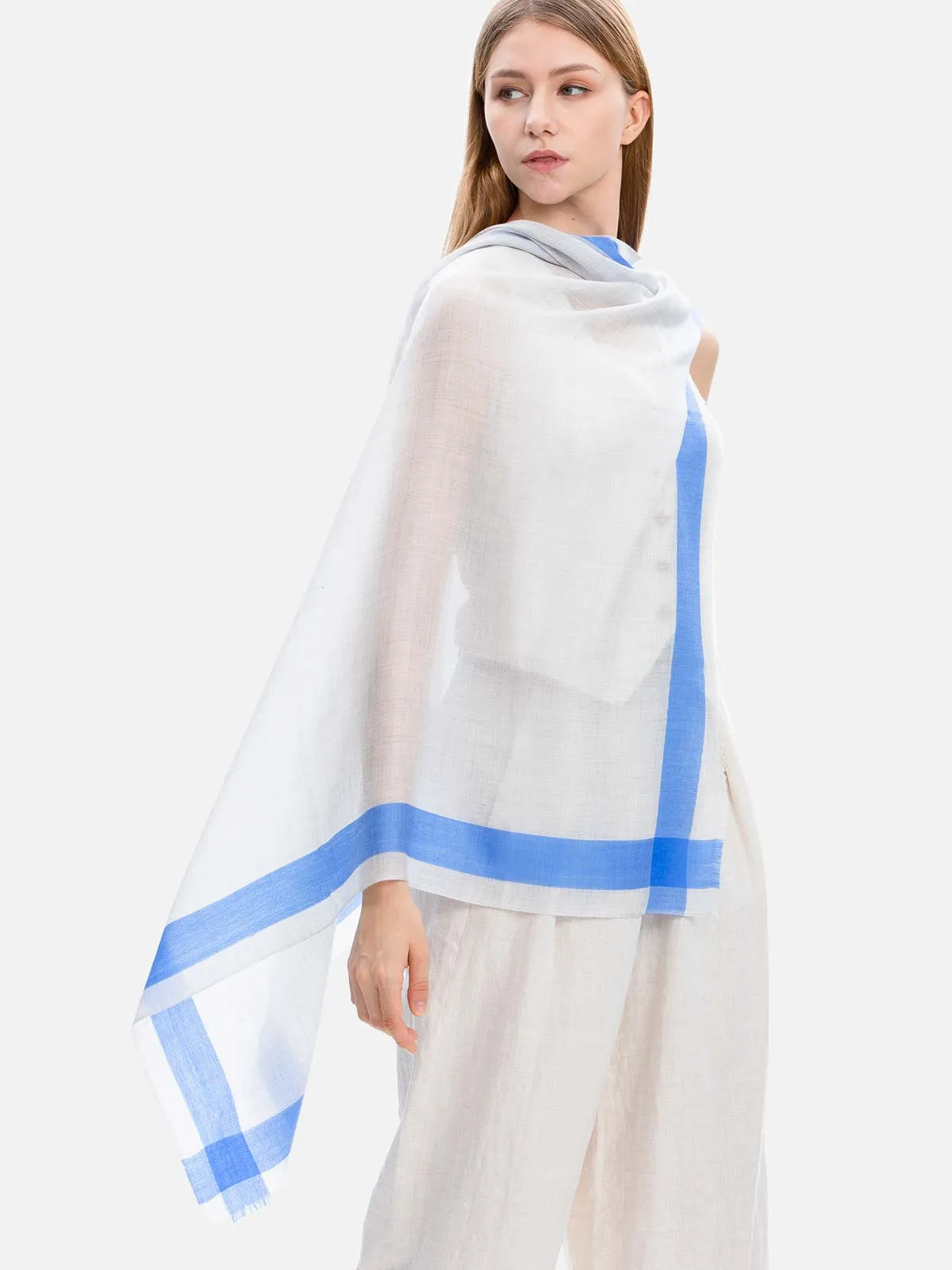 Square - Featherlight Gray Cashmere Scarf