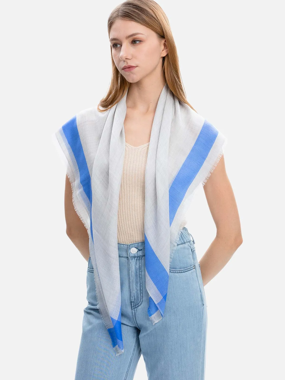 Square - Featherlight Gray Cashmere Scarf