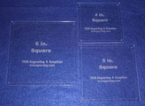 Square Quilt Templates. 4, 5, 6 Inches . - Clear with Seam and Guideline Holes 1/8 Inch