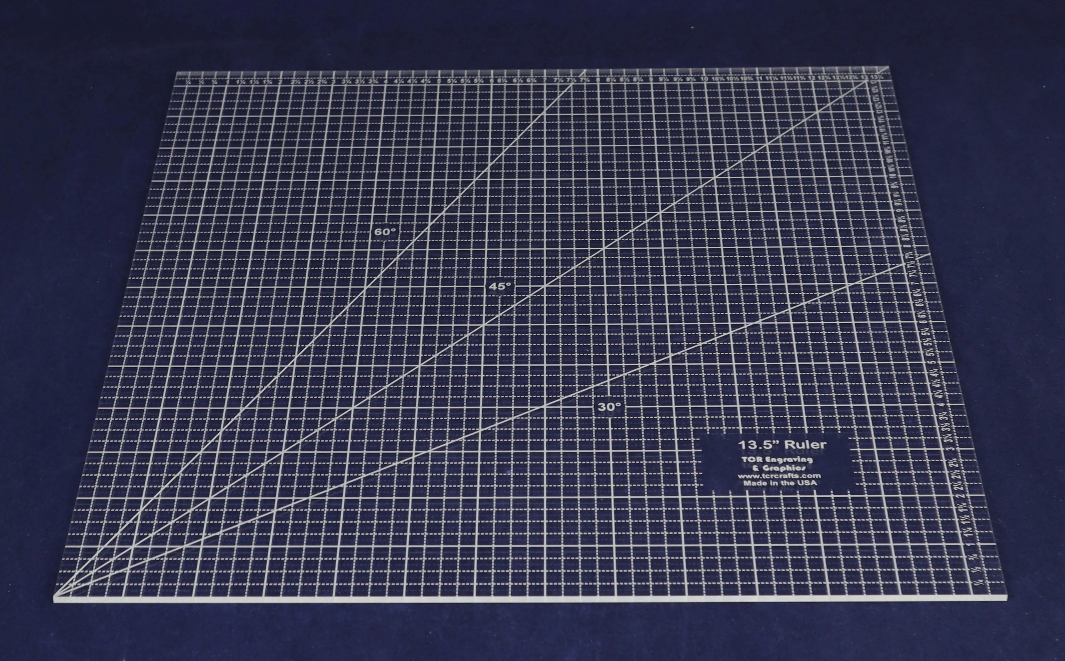 Square Ruler 13.5 Inches - Clear Acrylic - Quilting/Sewing