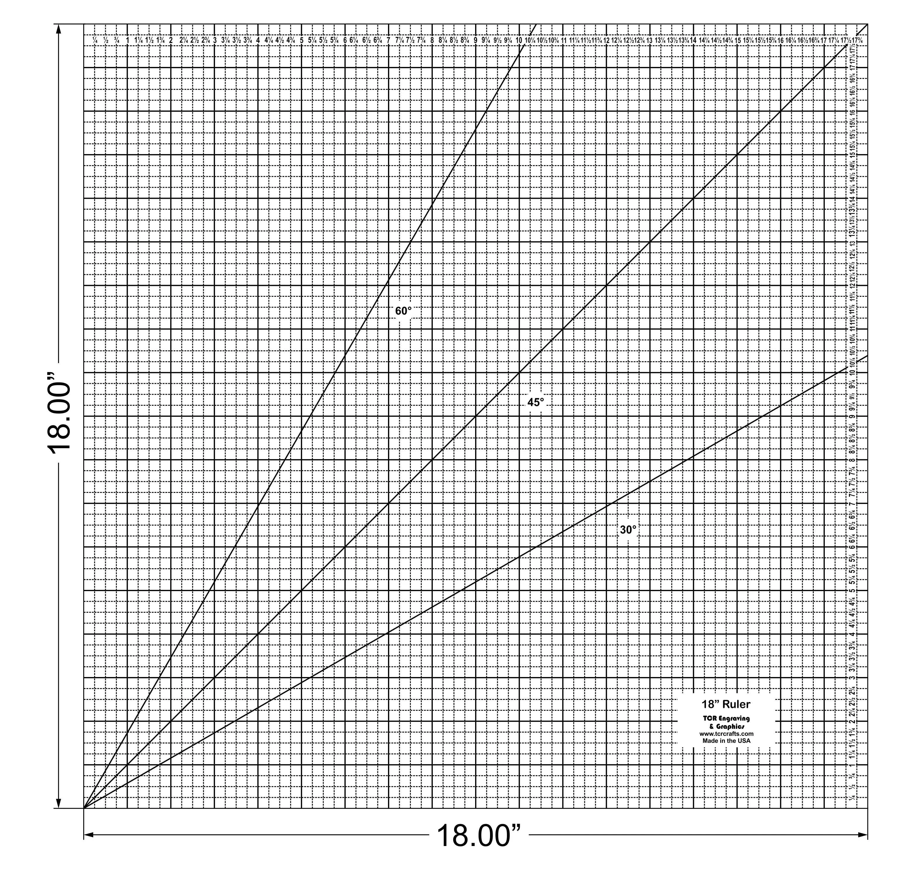 Square Ruler 18 Inches - Clear Acrylic - Quilting/Sewing