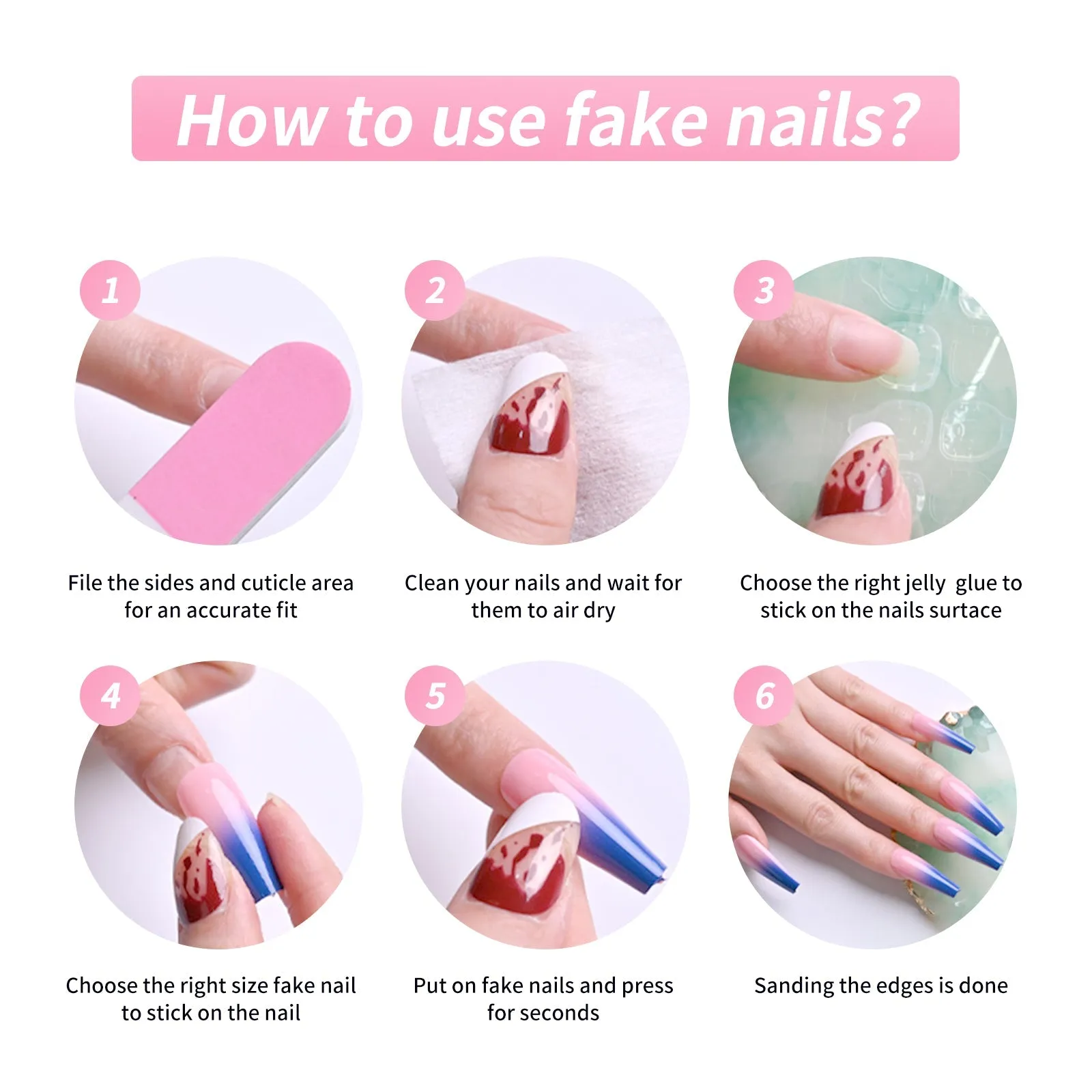 Square Simple Gradient Nude Pink
