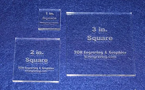 Square Templates. 3 Piece Set 1", 2", 3" - No Seam -Clear ~1/4"