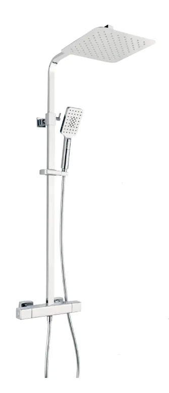 Square Thermostatic Matt Black Cool Touch Shower Valve