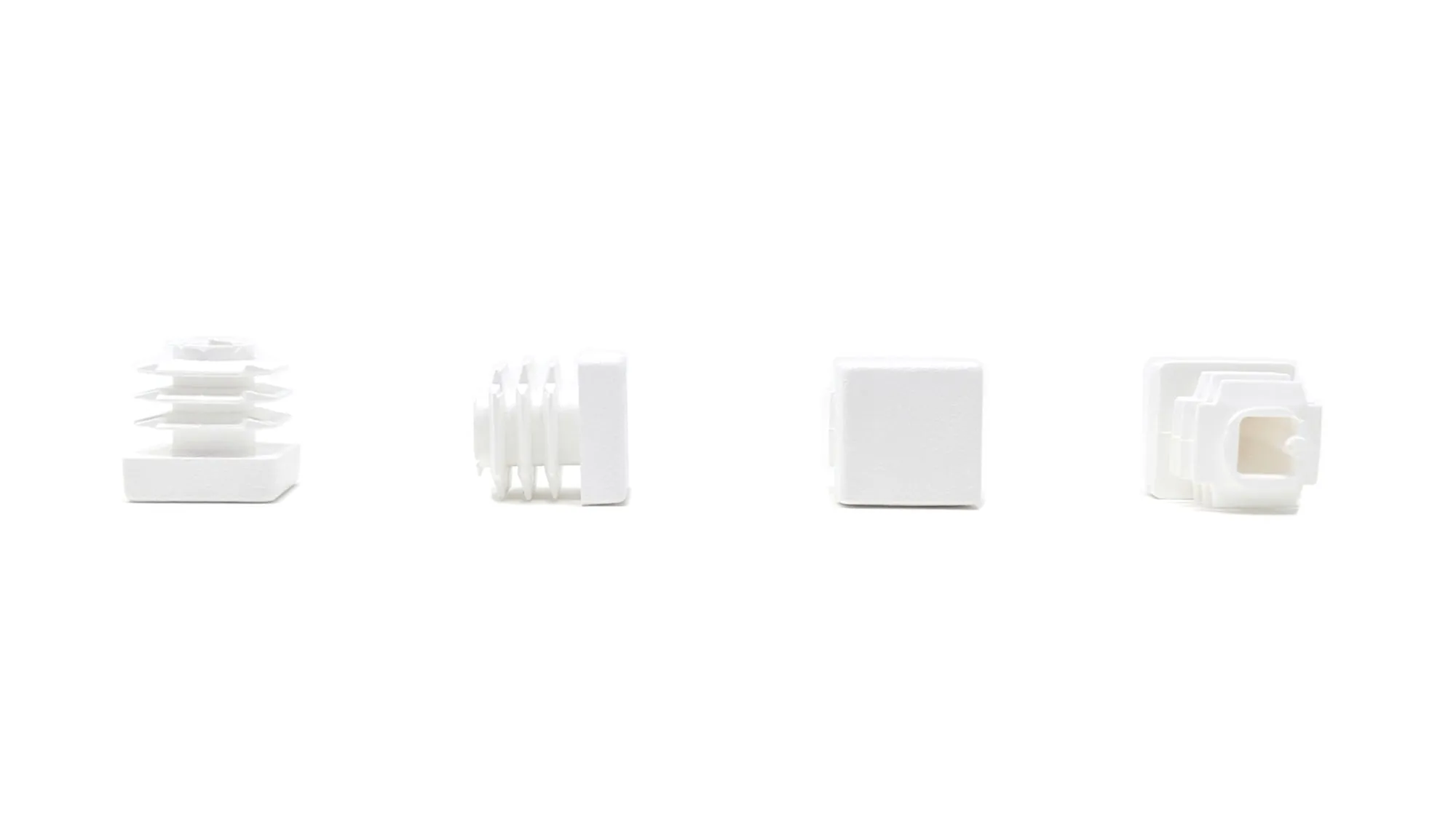 Square Tube Inserts 16x16mm - White | Made in Germany | Keay Vital Parts