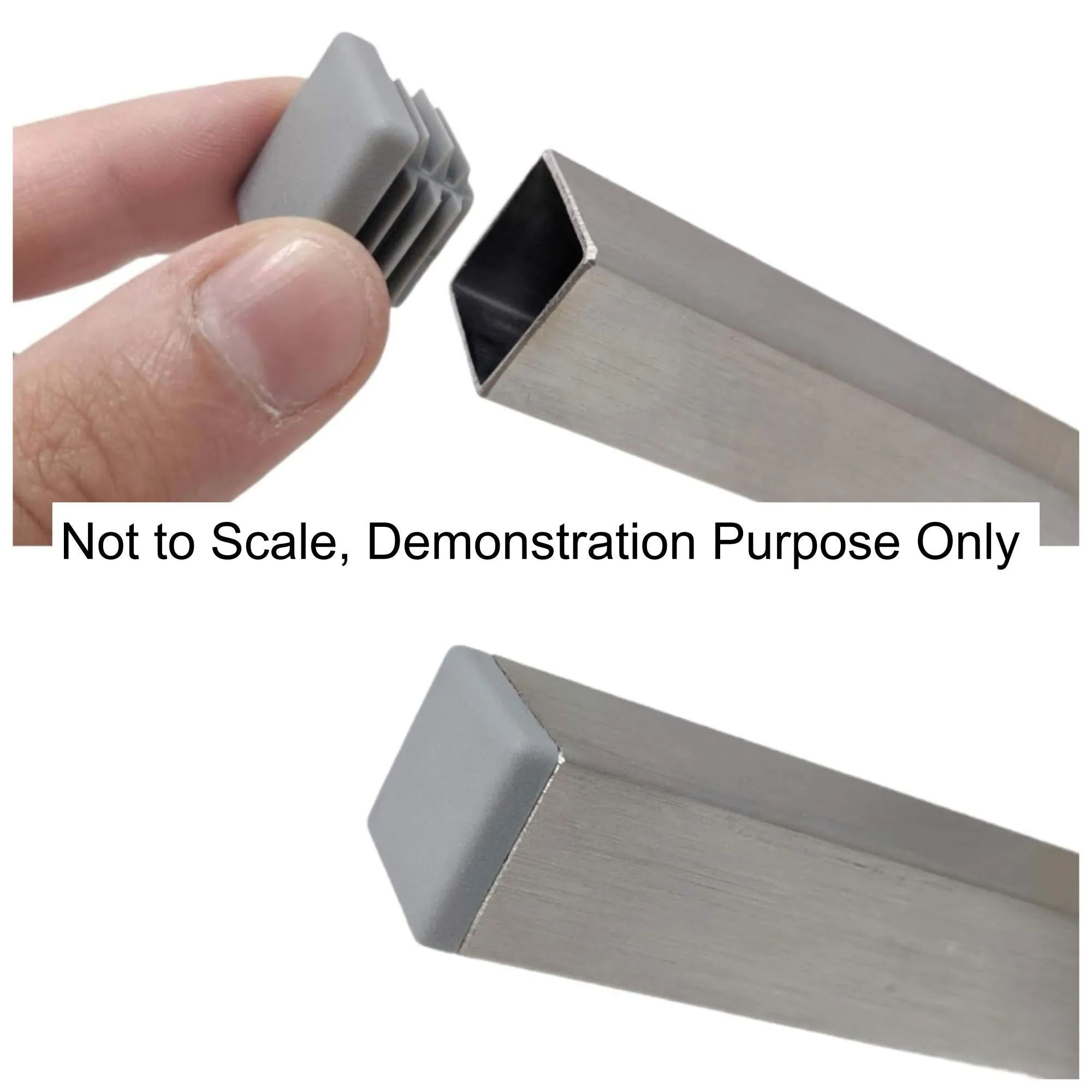 Square Tube Inserts 22x22mm - Grey | Made in Germany | Keay Vital Parts