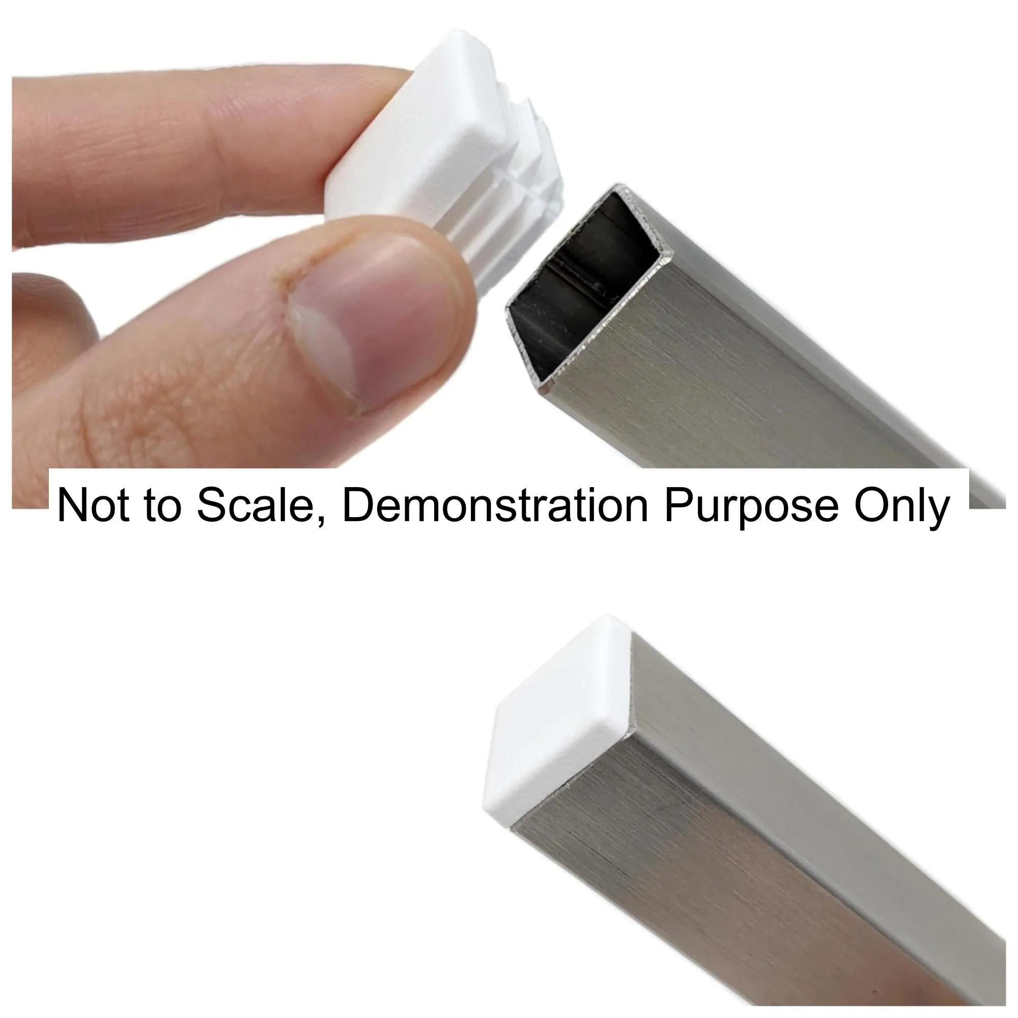 Square Tube Inserts 28x28mm - White | Made in Germany | Keay Vital Parts