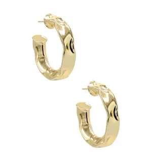 Squiggly Textured Hoop Earring