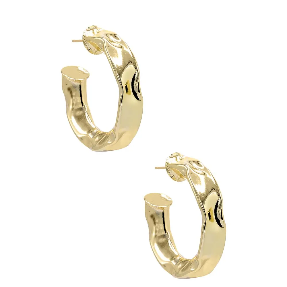 Squiggly Textured Hoop Earring