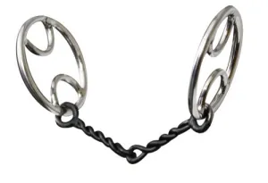 ss divided o ring twisted sweet iron snaffle 5' mouth