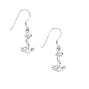Sterling Silver Anchor with Twisted Rope Earrings (82249)
