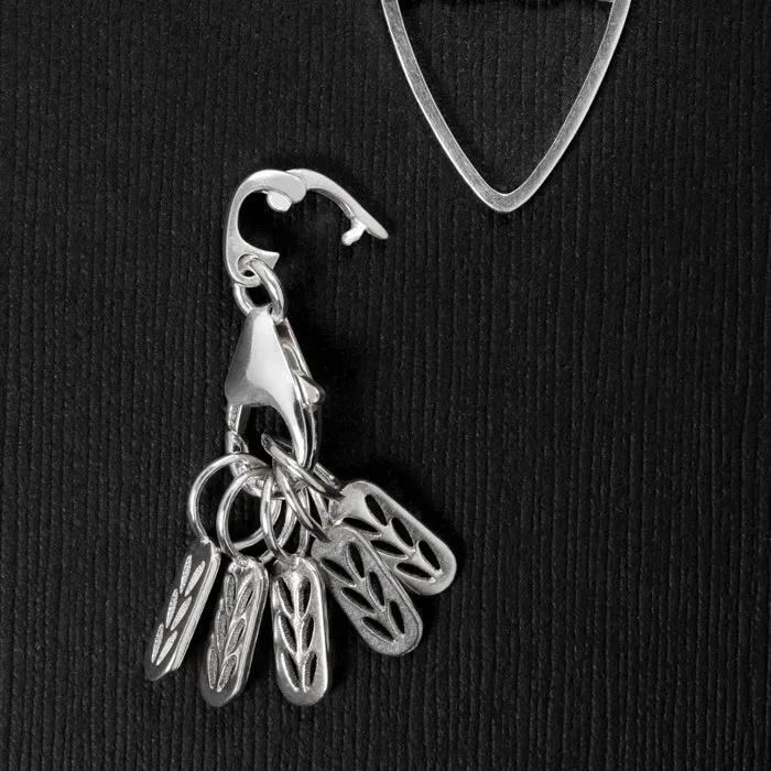 Sterling Silver Hexagon Stockinette Stitch Marker Necklace