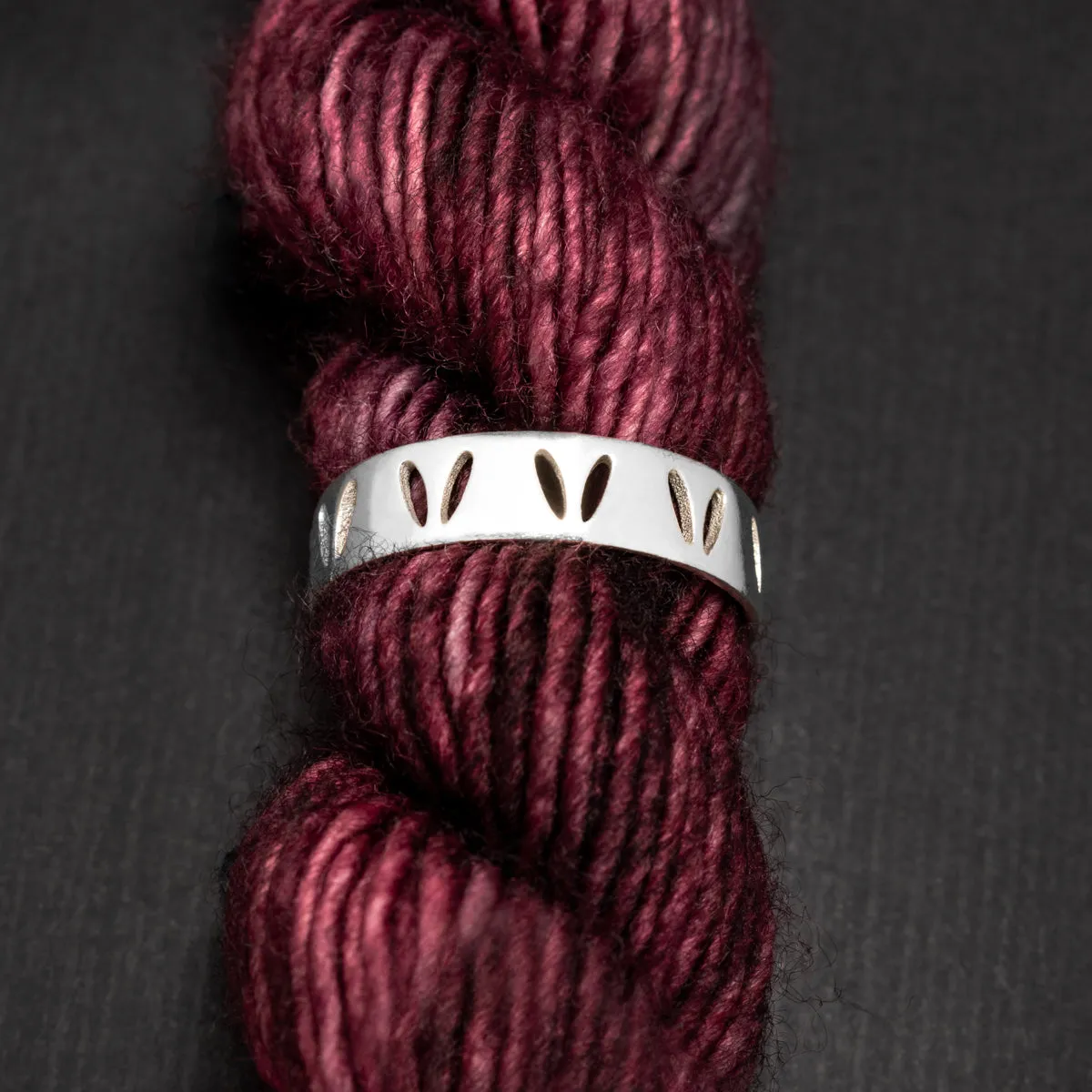 Sterling Silver "Knit Life" & Stockinette Stitch Motif Ring