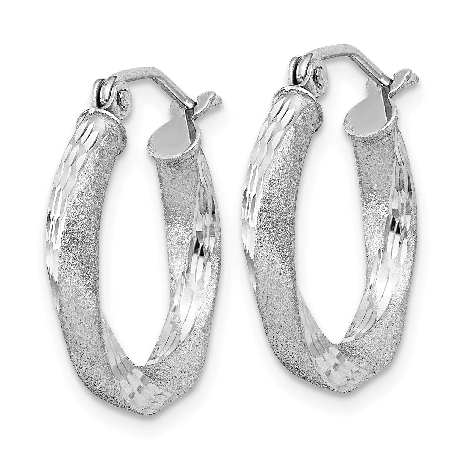 Sterling Silver Satin Finished D.C Twisted Hoops