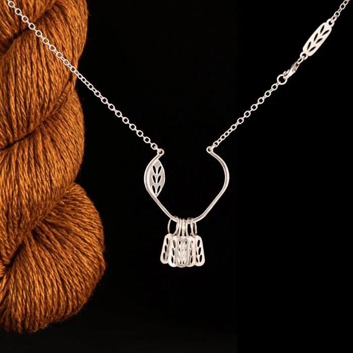 Sterling Silver Slip A Stitch Marker Necklace - Stockinette  Stitch Motif