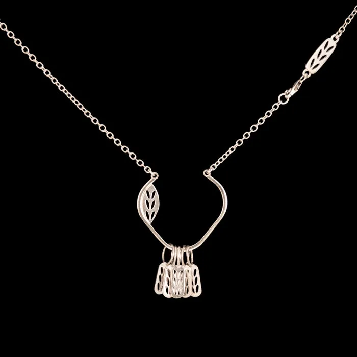Sterling Silver Slip A Stitch Marker Necklace - Stockinette  Stitch Motif