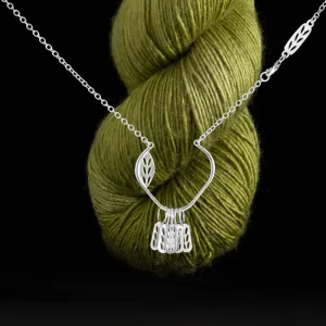 Sterling Silver Slip A Stitch Marker Necklace - Stockinette  Stitch Motif