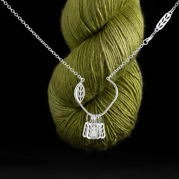 Sterling Silver Slip A Stitch Marker Necklace - Stockinette  Stitch Motif