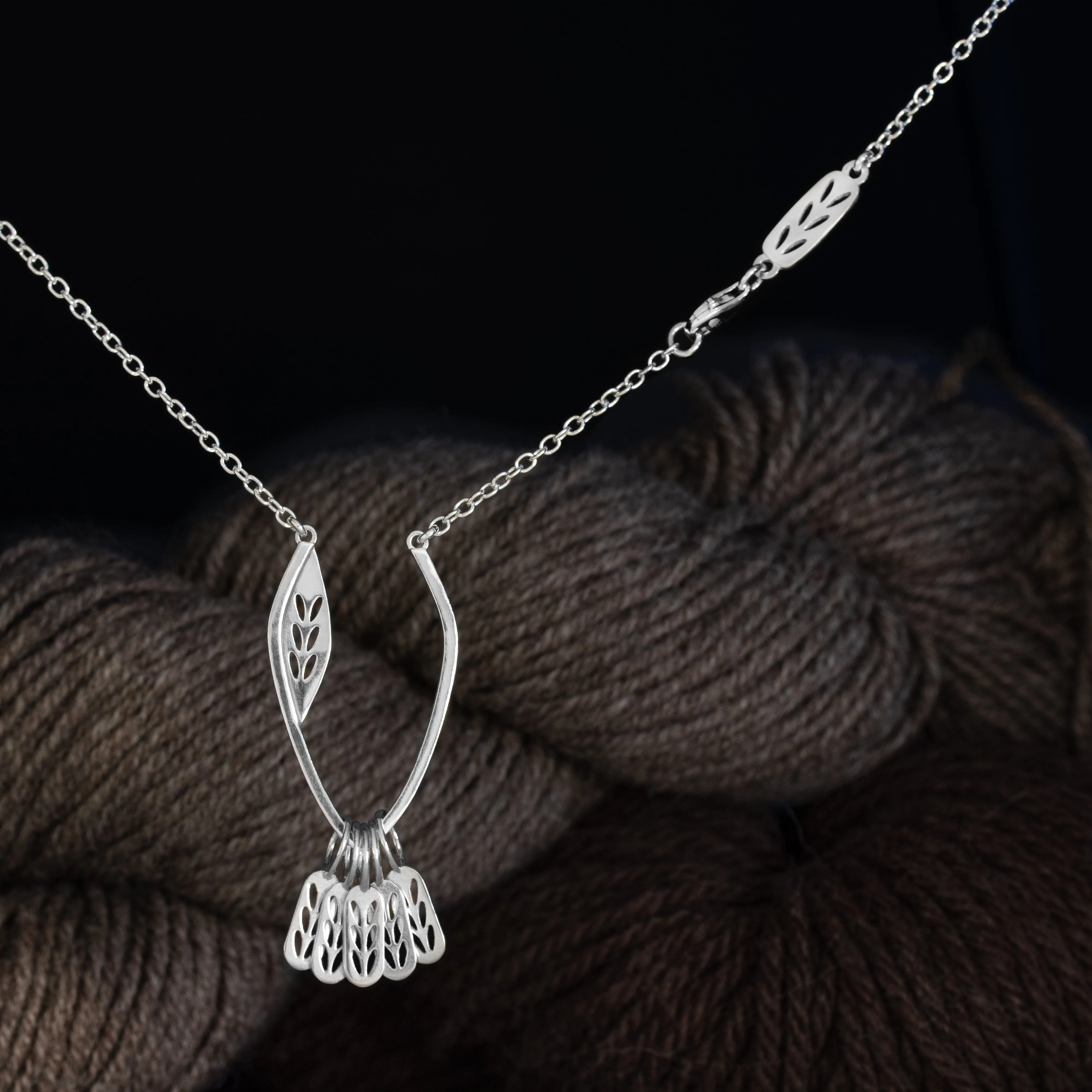 Sterling Silver Stitch Marker Necklace - Stockinette