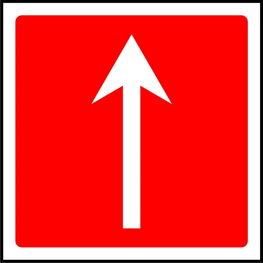 Straight Fire Arrow safety sign