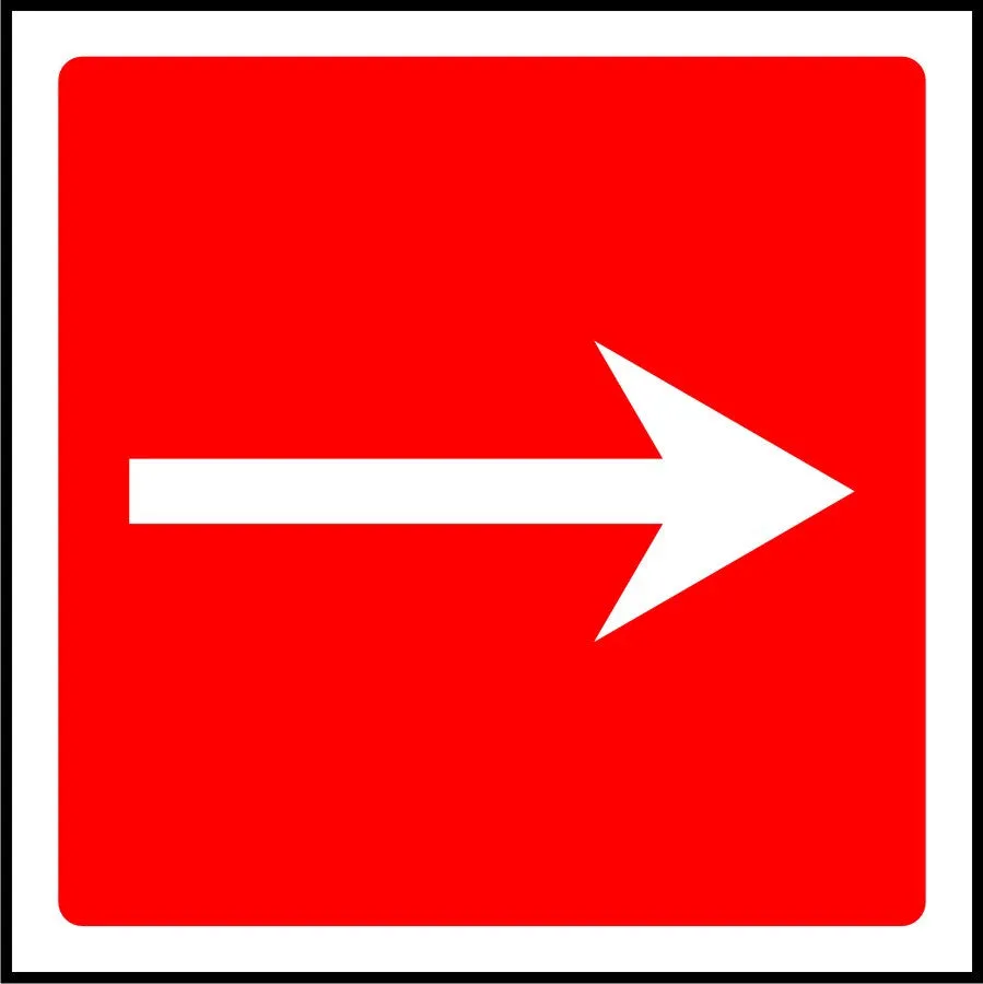 Straight Fire Arrow safety sign