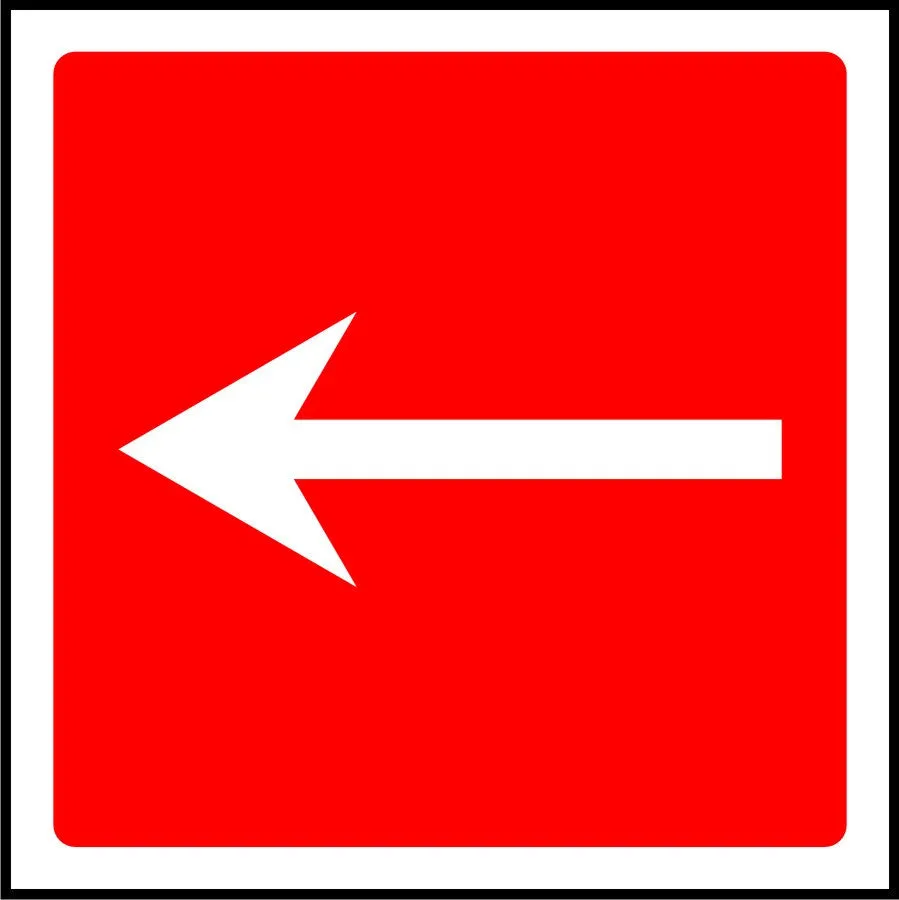 Straight Fire Arrow safety sign