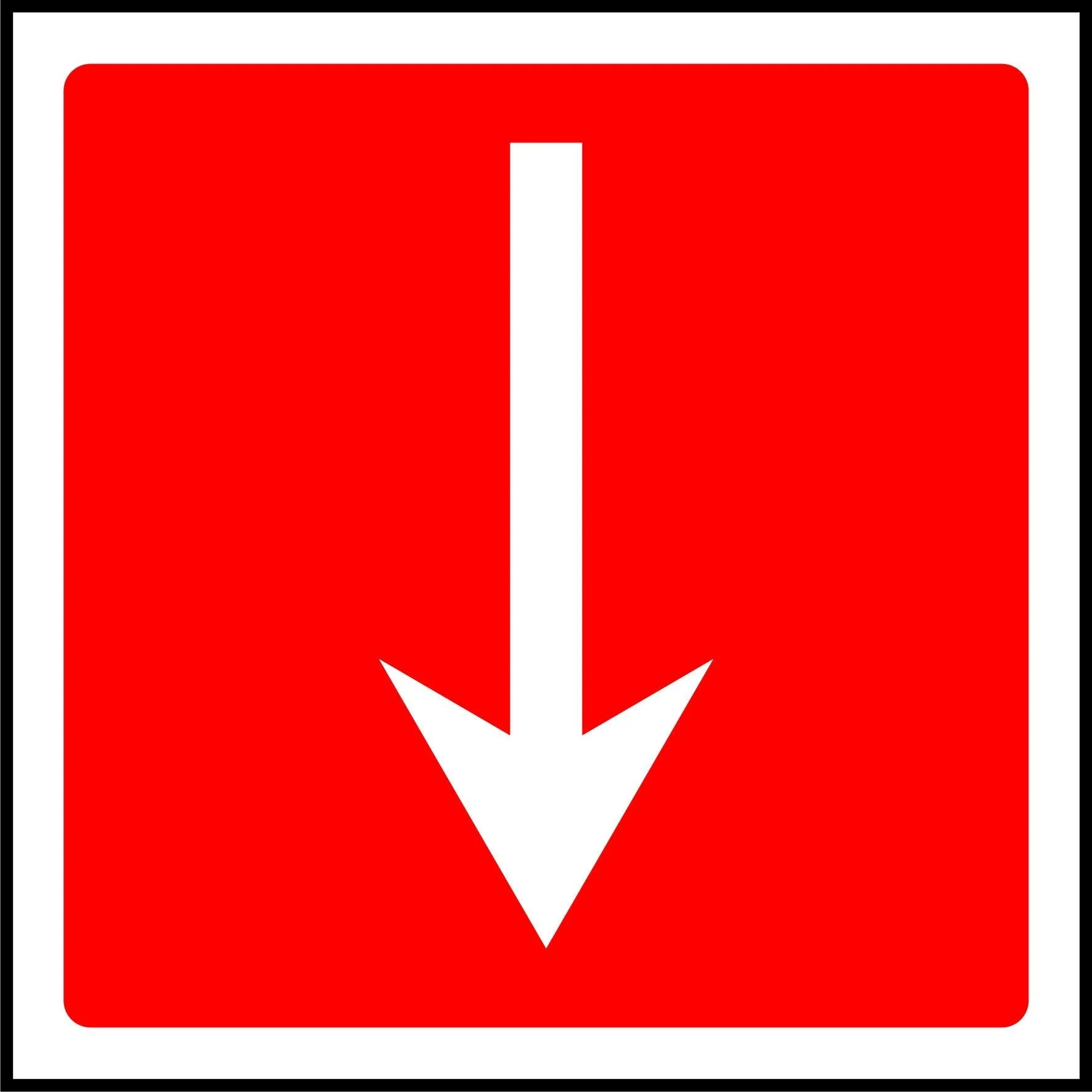 Straight Fire Arrow safety sign