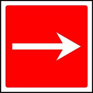 Straight Fire Arrow safety sign